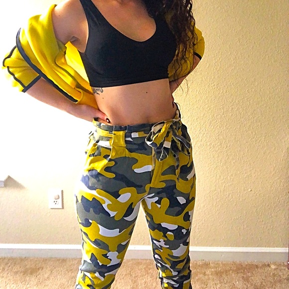 Military yellow and olive cargo pants size M/L - Picture 5 of 7